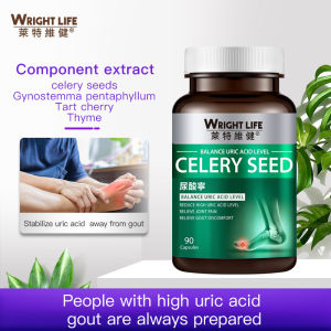 【Bundle of 2】Wright Life Celery Seed Extract 12000mg Uric Acid Formula For Gout Relief Prevent Uric Acid Build-up Supplement 180 Vegetarian Capsules Uric Acid Cleanse