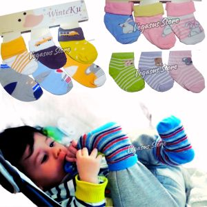 3 Pasang Kaos Kaki Bayi winteku - Kaos Kaki Bayi Motif Boy&Girl set isi 1-3Pasang-Aurora Store(COD)