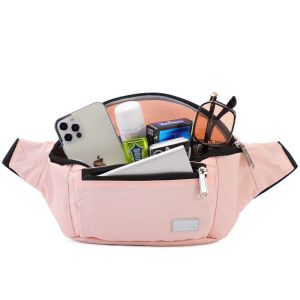 Tinyat กระเป๋าคาดเอวผู้หญิง กระเป๋าคาดเอวความจุขนาดใหญ่กระเป๋ากันน้ำสะพายพาดลำตัวผู้ชายใส่โทรศัพท์มือถือ