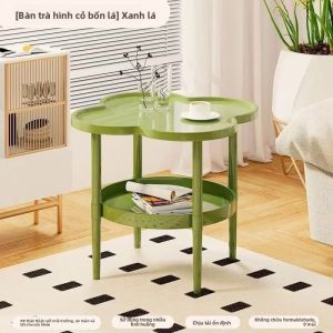 Bàn Trà Mini 2 Tầng Hình Cỏ Bốn Lá Hai Lớp Để Đựng Đồ Thích Hợp Làm Bàn Cạnh Giường Ngủ Bàn kệ phòng khách