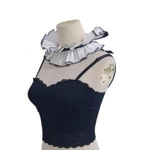 Adjustable Ruffled Collar Elegant Detachable Ruff Collar Neck Wrap Elegant Laceup Stand Collar Women Costume Accessories