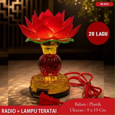 Lampu Altar Lampu Teratai Led Merah Full Dekorasi Lampu Sembahyang LED Yenpao Teratai Merah