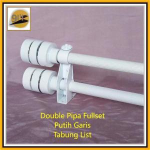 Double Pipa Fullset Besi Gorden Rollet Minimalis Tabung List Batang Garis dan Ulir Jendela & Pintu