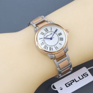 Box Exclusive Jam Tangan GPlus Bulat Romawi VA-975SUR  / Jam Tangan Fashion Wanita Tali Rantai Diameter 29 cm