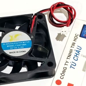 Quạt 6Cm dày 1.5Cm - Điện áp DC 12V đầu cắm 2 dây 2 Pin (4.0mm x 5.5mm)
