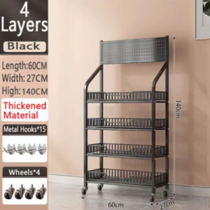 Supermarket Shelf Display Rack Grocery Rack For Store 4-5 layer Supermarket Shelves with wheels Supermarket Snack Shelf Beverage Small Food Toy Display Stand Kitchen Organizer