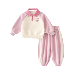 Christmas gifts Halloween Hello Kitty Girls Hoodie Set Sanrio Autumn New Kawaii Cartoon Fashion Casual Sportswear Sweet Korean Version Children Clothing