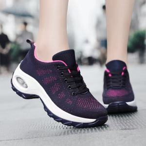 Best Sellers Korean Fashion Air Cushion Running Shoes Sneakers For Women Laces Comfort Breathable Casual Black Rubber Shoes For Women On Sale