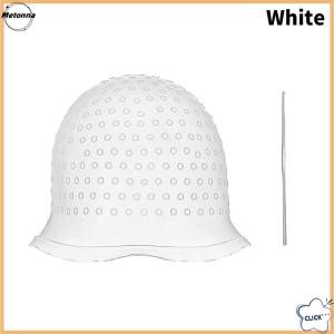 Follow Get More【Metonna】 Silicone Hair Coloring Cap Hook Needle Professional Color Dye Highlighting Reusable Set Frosting Dyeing Tools Beauty Salon