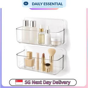 【DAILY ESSENTIAL】 SF Transparent Bathroom Wall Storage Shelf Medium Large XL