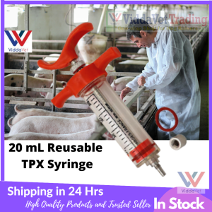 Reusable 20ml TPX Steel Syringe for Pig Poultry Vaccinator Veterinary Vaccination Injector Injection Syringes Animals