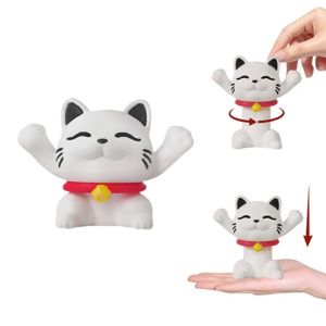 LABAICAI Animal Sculpture 3D Printed Spiral Cat Telescopic Passthrough Kitten Figurines Novelty PLA Material Cat Ornament Home Decoration