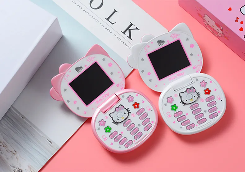 Cute Mini Girl Phone K688+ Quad Band Flip Cartoon Mobile Phone
