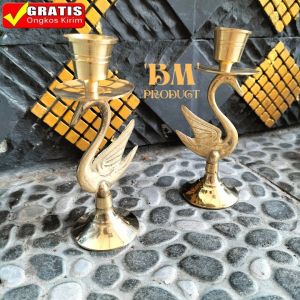 Tempat Lilin Motif Angsa 1 pcs Tatakan Lilin Kuningan Murah Tempat Lilin Aromatherapi