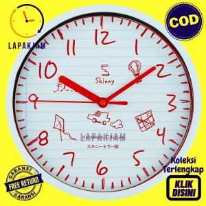 Jam Dinding Quartz Hiasan Dinding Minimalis Unik Besar Skinny SK1189 Red Keren BestSeller