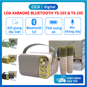 Loa karaoke YS-105 kèm 2 mic không dây Công suất 10W Chức năng đổi giọng đặc biệt Micro hút giọng Thoả sức làm ca sĩ ngay tại nhà loa bluetooth Bảo hành 24 tháng
