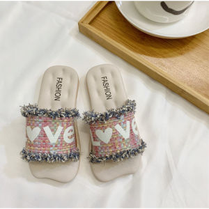 Korea Cute Love Glow in dark kids Weave Girl Princess slippers sandals (24-35) #COD