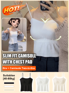 Large sizes L-XL  camisole Beautiful back with padded chest Versatile  base White Beige Black camisole