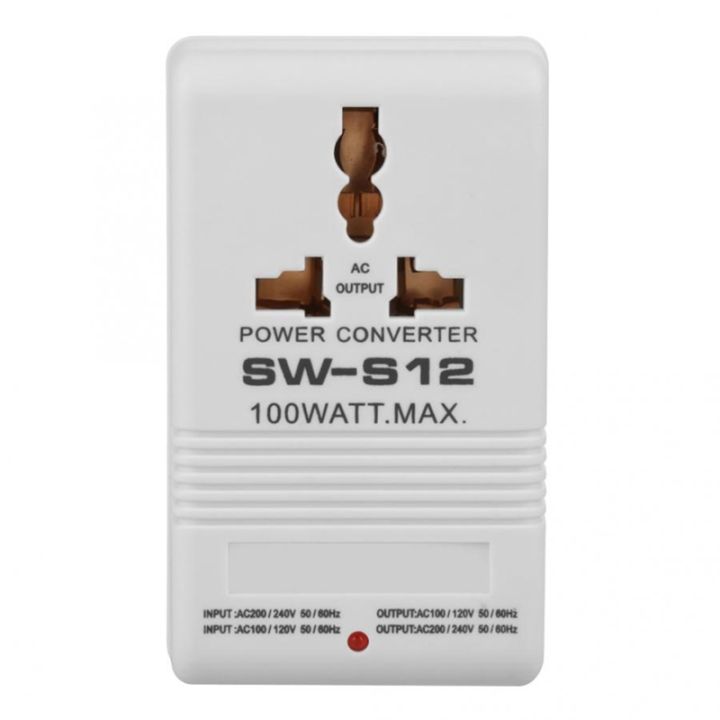 () SW-S12 100W 110V/120V to 220V/240V Step-Up Down Voltage Transformer ...