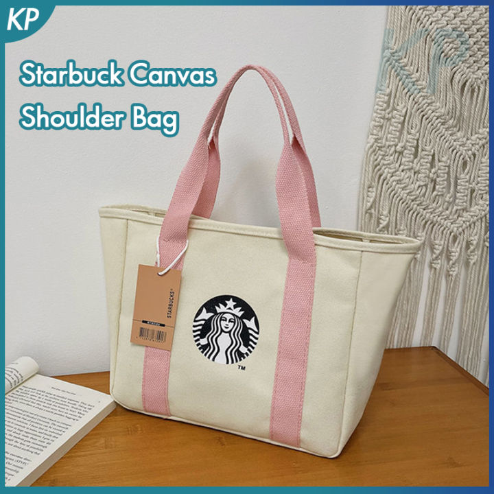 Starbuck Canvas Shoulder Bag High capacity Lunch Bag Mother Student Tote Bag 40cm X 24cm X 12cm