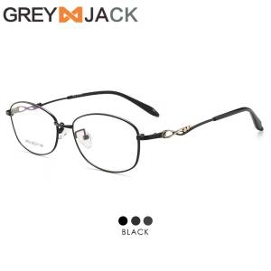 Grey Jack Frame Kacamata Bahan Metal Model Kotak Ringan Fashion Wanita Bisa Minus Antiradiasi Blueray Bluecromic New 34603