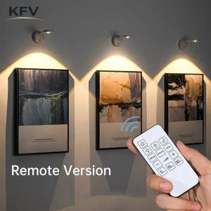 KFV Wall Light USB Rechargeable Human Sensor Light Wireless Wall Sconce Dimmable Led Spotlight  Wall Art Pictures Decor Light
