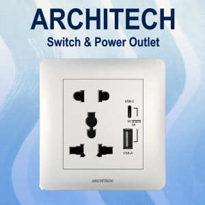 STOP KONTAK UNIVERSAL A63-C06U A+C ARCHITECH INFINITY WHITE SERIES