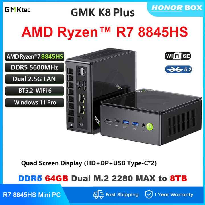 GMKtec K8 Plus Mini PC R7 8845HS Windows 11 DDR5 5600Mhz PCIe4.0 Nvme ...
