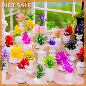 🔥🔥🔥dingdaocunz 1:12 Dollhouse Miniature Flowerpot Potted Plants Bonsai Model Garden Decor Toy Micro Landscape Doll House Accessories
