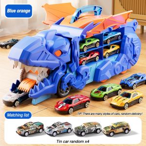 Christmas gift: Dinosaur truck toy transport vehicle with 4/8 mini cars perfect for kids toplaywith