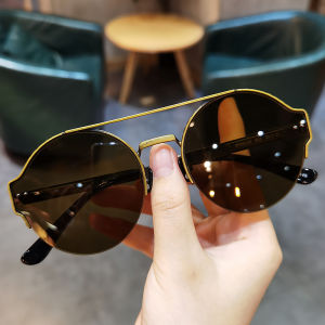 C&H แว่นตากันแดดกรอบกลมย้อนยุคสำหรับทั้งหญิงและชายแบบที่ไม่ซ้ำใครกรอบครึ่งคานคู่หน้าเรียวป้องกันรังสียูวี