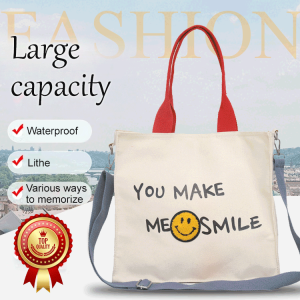 Casual large-capacity handbag Fashion simple printed shoulder crossbody canvas bag