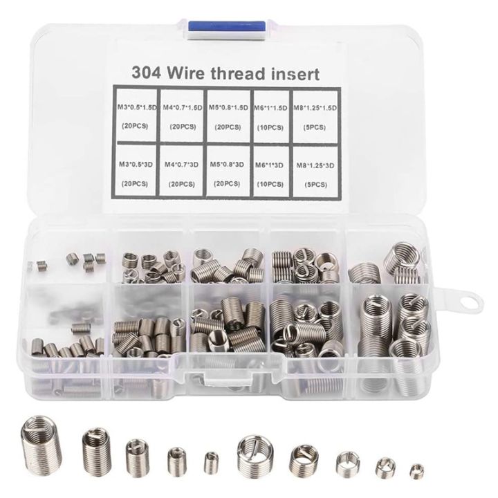 (YNVK) 150Pcs Thread Repair Inserts M3 M5 M6 M8 Stainless Steel Heli ...