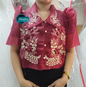 Double Lining Semi Semi Croptop Bolero Organza Fabric