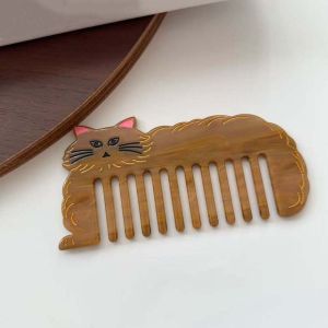 ERYRG Axit axetat Lược Axit Axetic Mèo Phim hoạt hình Lược trang điểm Chăm sóc tóc Răng rộng Lược làm tóc Phụ nữ