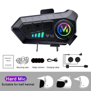 MOFOX Y10/Y10-2x New Motorcycle Helmet 300m Intercom Wireless Headset Motorcycle Wireless Headset IPX6 Waterproof Long Standby 35 Hours