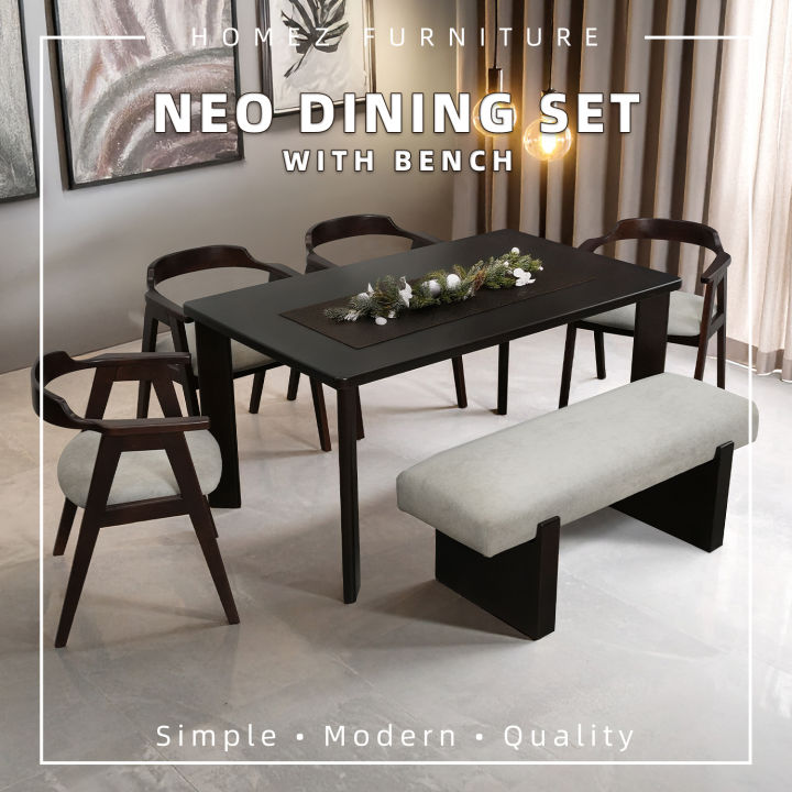 (FREE Shipping) KitchenZ Neo Dining Set 4/6 Seater with Martin Bench ...