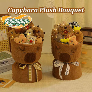 Aoduoyaya Capybara Flower Cute Plush Doll Toy Girlfriend Birthday Mothers Day Gift Bouquet Gift Baby Hadiah Graduasi