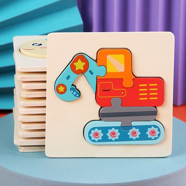 3D Wooden Jigsaw Puzzle Kids Early Educational Learning