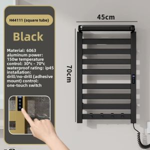 xpkQ Wall Mounted Electric Heated Towel Rail Driving Sterilizer Large Bathroom Towels Dryer Thermostatic Waterproof Smart Towel Rack 2B5Z7