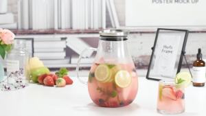 SUSTEAS 2 Liter Glass Pitcher Water Pitcher
