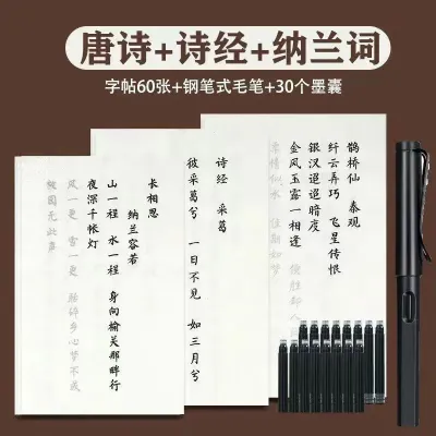 毛笔字帖Brush calligraphy簪花小楷毛笔字描红字帖练字初学者入门临摹唐诗宋词书法新款 毛筆字帖 練字。。。