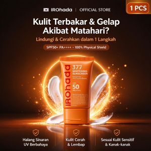 IROHADA Whitening Physical Sunscreen SPF50+ PA+++ 377 Whitening Sunscreen Tube for Sensitive Skin and Kids Friendly