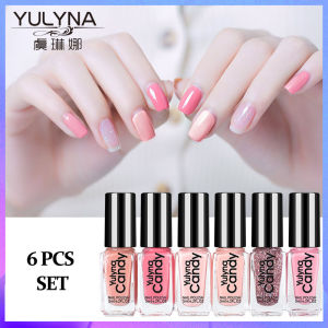 YULYNA nail polish 6 colors 1 set long-lasting daily manicure art nail polish quick-drying opaque non-peelable nail polish multi-color 5ml per bottle