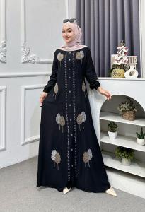 Gamis Twill Import Kombinasi Bordir.Gamis Model Terbaru