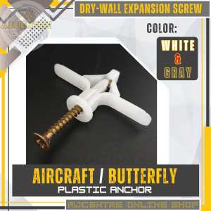 100/50/10/1 Pc Butterfly Screw Expansion Anchor / Airplane or Aircraft Screw Plastic Tox Hollow - AJCENTRE