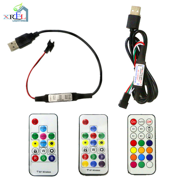 DC5V USB Wireless RF Remote Controller for 5V WS2812B SK6812 Pixel LED ...
