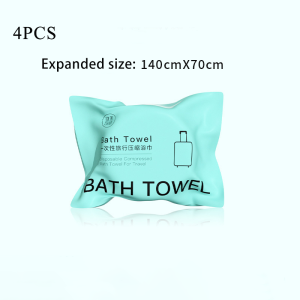 4pcs Compressed Bath Towel 70x140cm Disposable Cleansing Cotton Portable Thickened Cloth for Hotel Travel