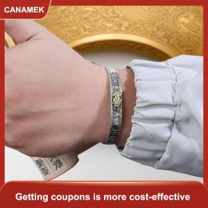 【CANAMEK】 Sáng Tạo Cá Tính Tục Ngữ Tim Sutra Pixiu Mở Vòng Đeo Tay Phụ Nữ Người Đàn Ông Trang Sức Accessries