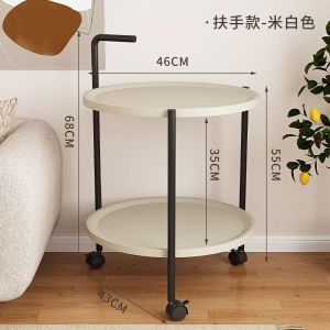 Ⓜ️ZEROIDEASⓂ️ Carbon Steel PP Tray Rotating Cart Trolley Movable Coffee Table Bedside Table Sofa Side Table Cart Trolley Movable Tea Table Movable Trolley Snack Storage Rack Organizer Cart Trolley Outdoor Side Table Outdoor End Table Balcony Side Table